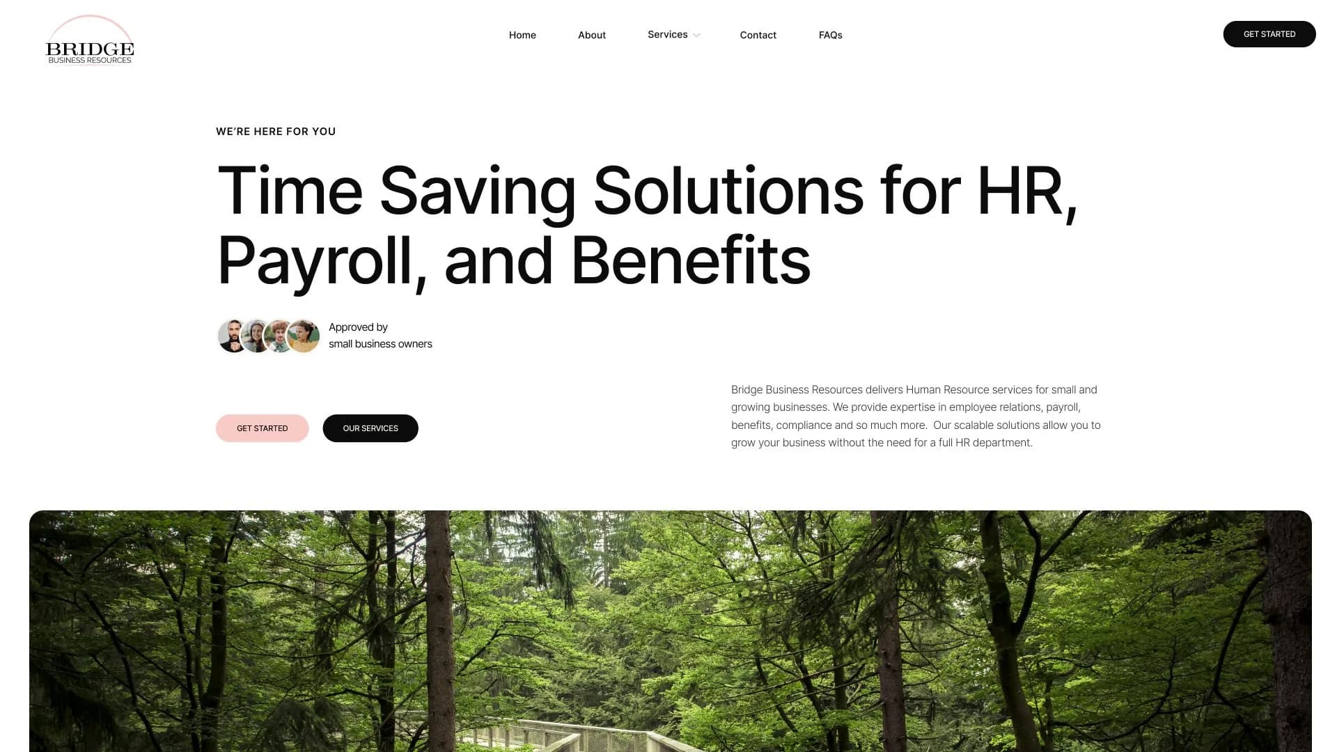 Bridge Business Resources - Professional website design and development project by Sleepy Cow Media in Dubuque, Iowa