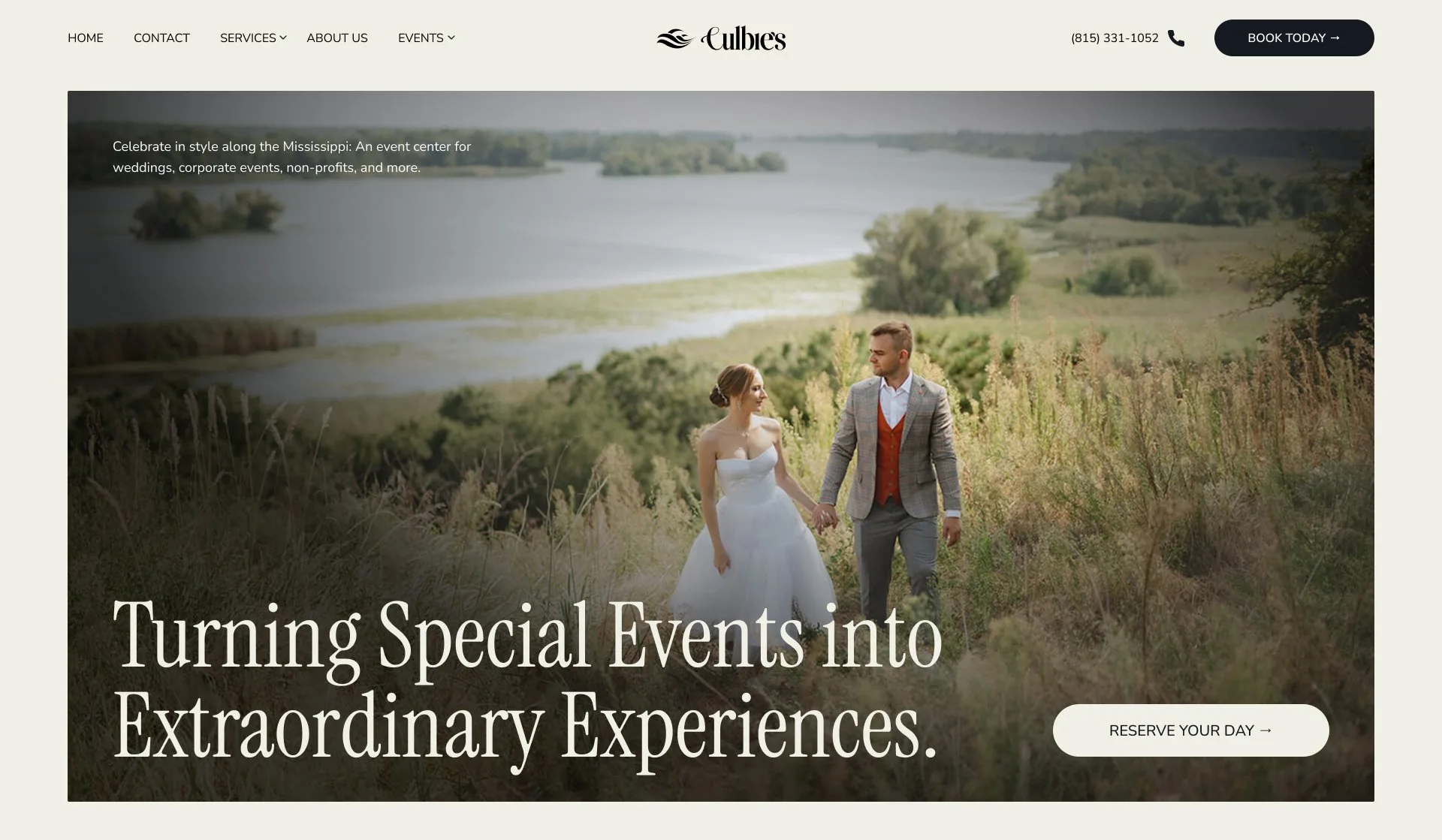 Culbie's Event Center - Professional website design and development project by Sleepy Cow Media in Dubuque, Iowa