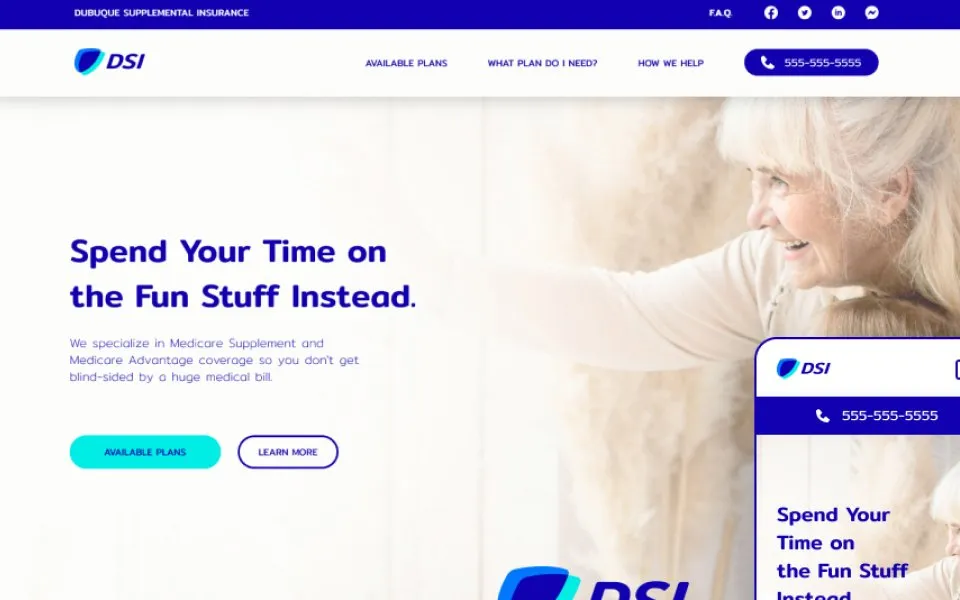DSI Insurance - Professional website design and development project by Sleepy Cow Media in Dubuque, Iowa