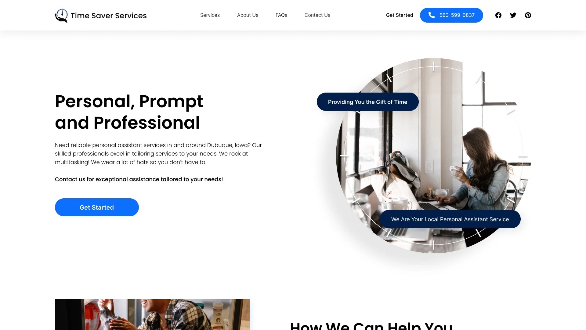 Time Saver Services - Professional website design and development project by Sleepy Cow Media in Dubuque, Iowa