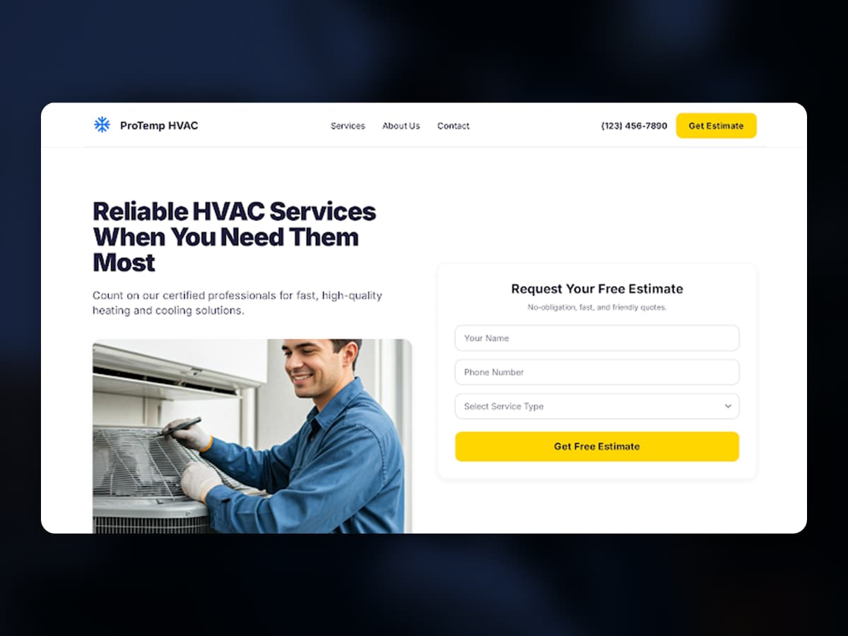 Plumbing company website UI/UX design - Modern, user-friendly interface with intuitive navigation for service business in Iowa by Sleepy Cow Media in Dubuque