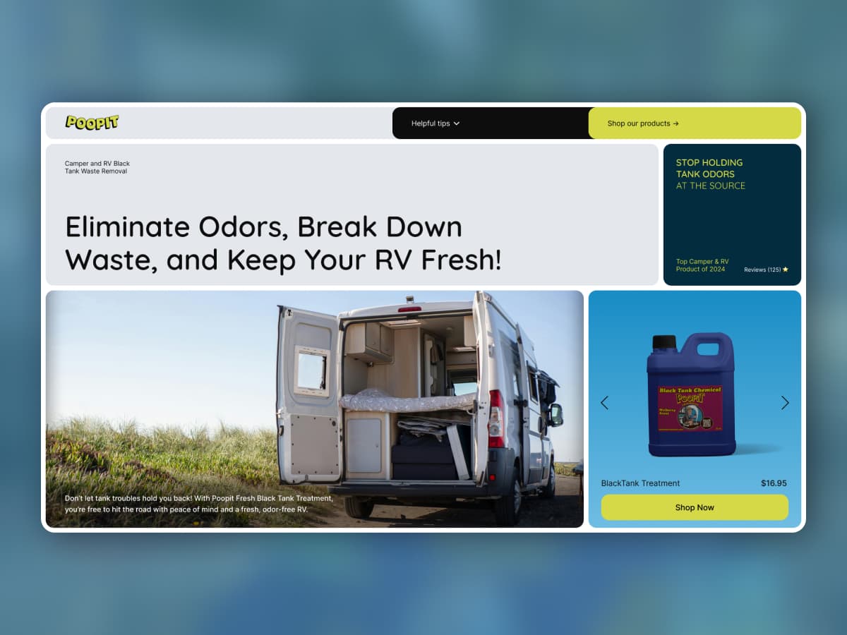 Poopit e-commerce website design - Modern online store with product catalog, shopping cart and secure checkout by Sleepy Cow Media in Dubuque, Iowa