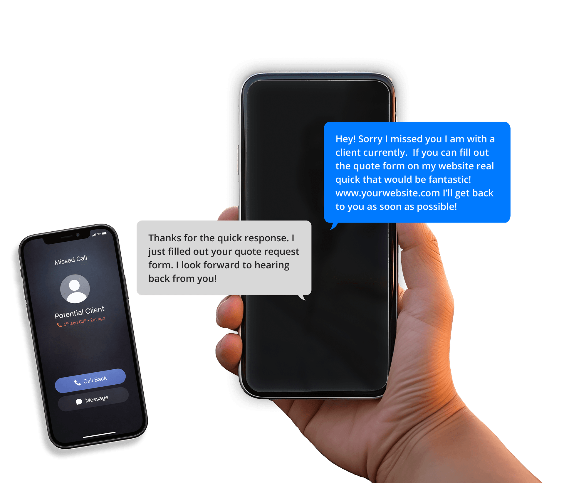 Missed call text back for siding contractors